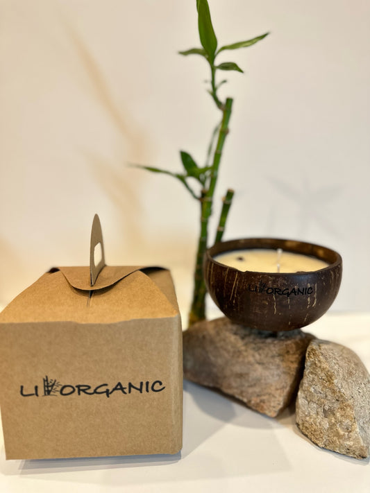 Soy Wax Candle | Natural Coconut Shell Candle | Organic
